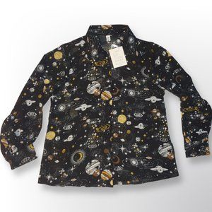 Sheer long sleeve galaxy button up shirt size XL